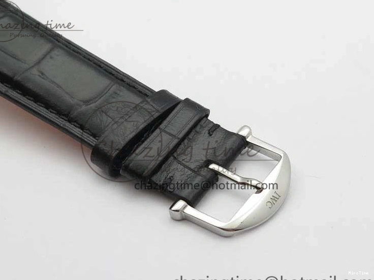 MIROTIME 0201 Da Vinci IW356601 SS TW 1:1 Best Edition Blue Dial On Black Leather Strap A Durable 7239